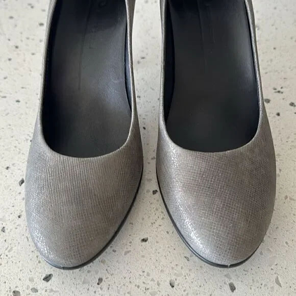 ECCO Patterned Gray. Leather high heels Pumps  Formal Dress Shoes Women’s Sz 37 - Picture 11 of 12